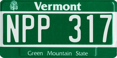 VT license plate NPP317