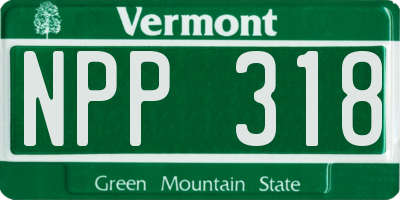 VT license plate NPP318