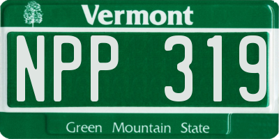 VT license plate NPP319