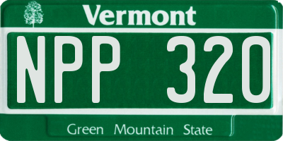 VT license plate NPP320