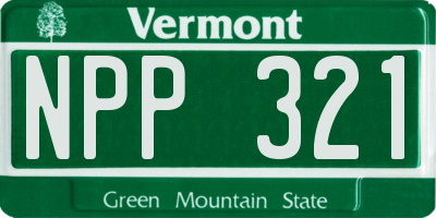 VT license plate NPP321