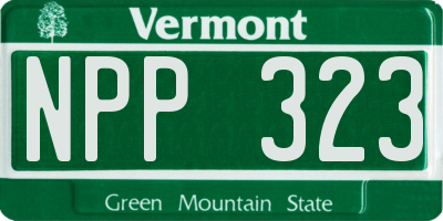 VT license plate NPP323