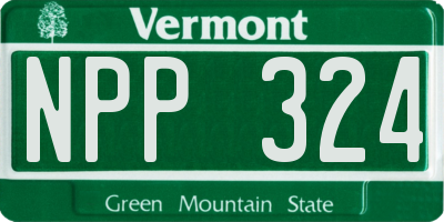 VT license plate NPP324