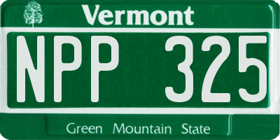 VT license plate NPP325