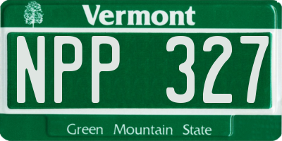 VT license plate NPP327