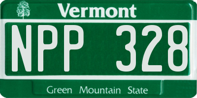 VT license plate NPP328
