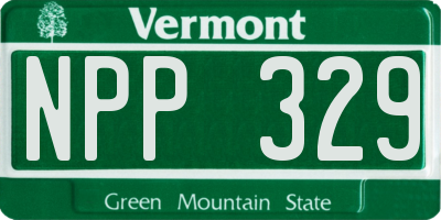 VT license plate NPP329