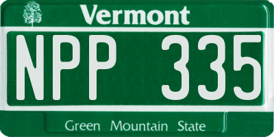 VT license plate NPP335