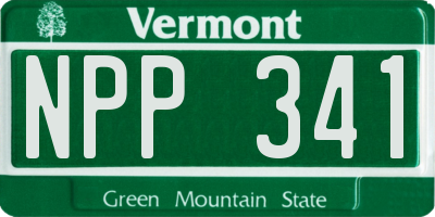 VT license plate NPP341