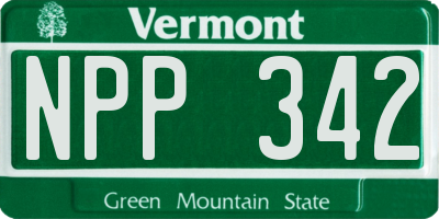 VT license plate NPP342
