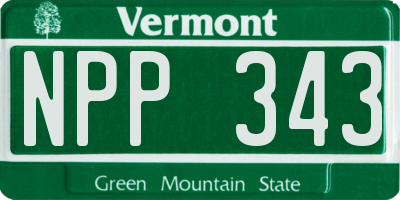 VT license plate NPP343