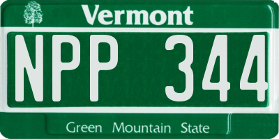 VT license plate NPP344