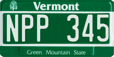 VT license plate NPP345