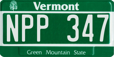 VT license plate NPP347