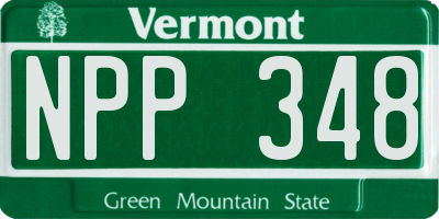 VT license plate NPP348
