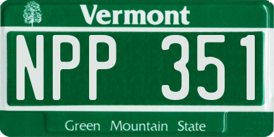 VT license plate NPP351