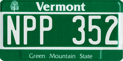 VT license plate NPP352