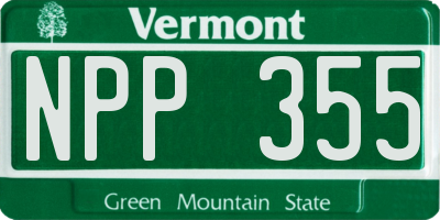VT license plate NPP355