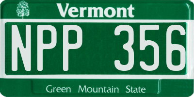 VT license plate NPP356