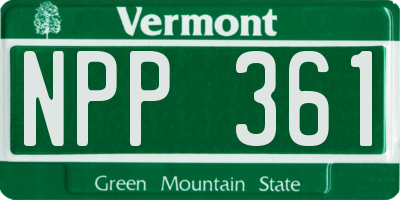 VT license plate NPP361