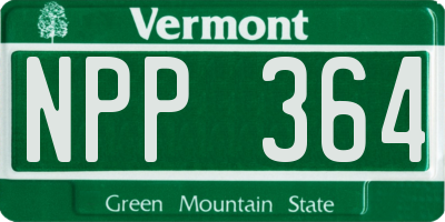 VT license plate NPP364