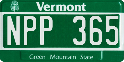 VT license plate NPP365