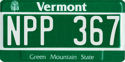 VT license plate NPP367
