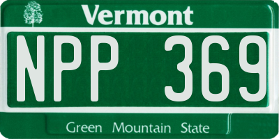 VT license plate NPP369