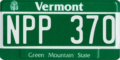 VT license plate NPP370