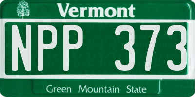 VT license plate NPP373