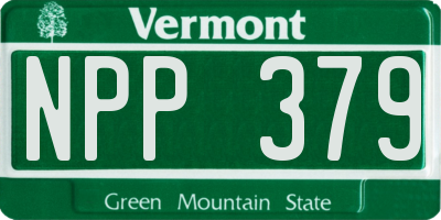 VT license plate NPP379