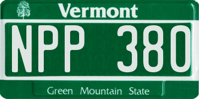 VT license plate NPP380