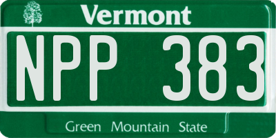 VT license plate NPP383