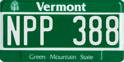 VT license plate NPP388