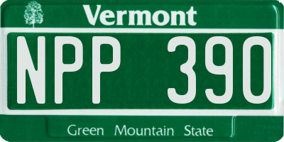 VT license plate NPP390