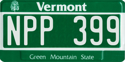 VT license plate NPP399