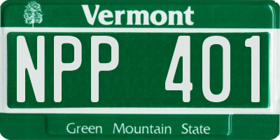 VT license plate NPP401