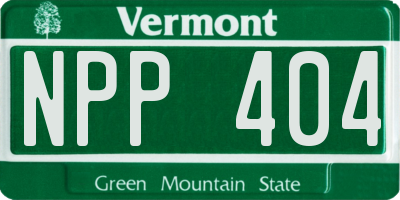 VT license plate NPP404