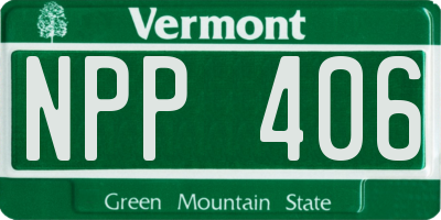 VT license plate NPP406