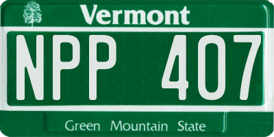 VT license plate NPP407