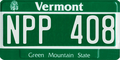 VT license plate NPP408