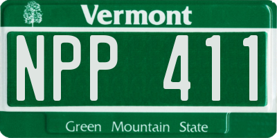 VT license plate NPP411