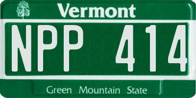 VT license plate NPP414