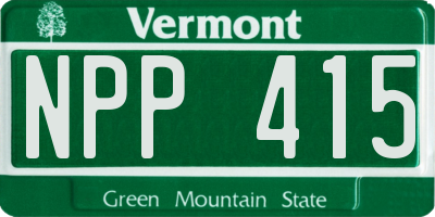VT license plate NPP415
