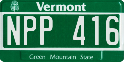 VT license plate NPP416