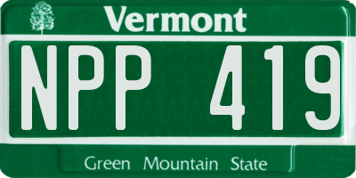 VT license plate NPP419