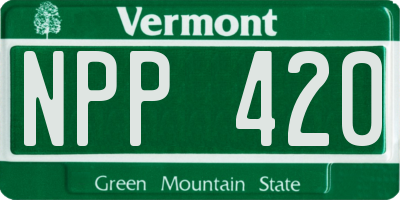 VT license plate NPP420