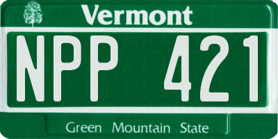 VT license plate NPP421