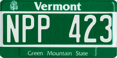 VT license plate NPP423