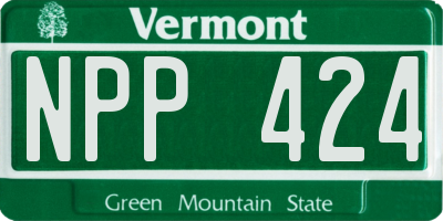 VT license plate NPP424